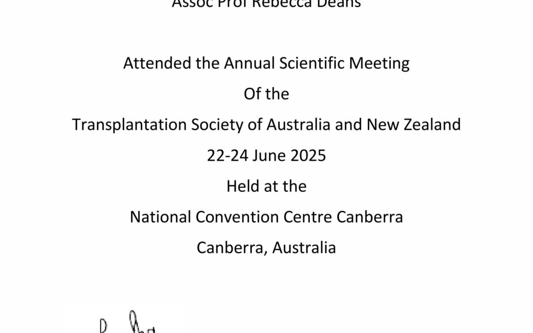 Dr Rebecca Deans at TSANZ 2025: Advancing Fertility and Transplant Science