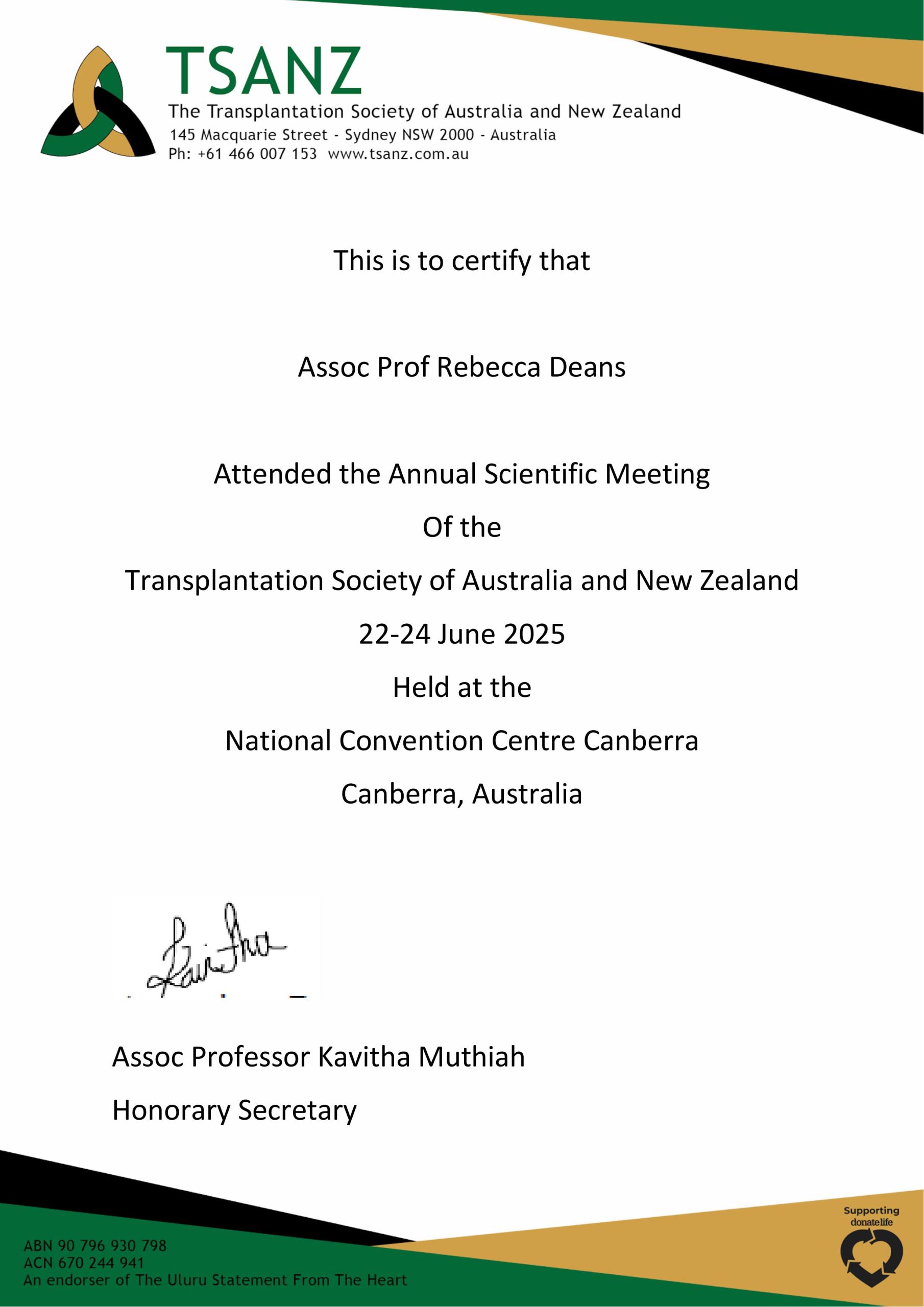 Dr Rebecca Deans at TSANZ 2025: Advancing Fertility and Transplant Science Assoc-Prof-Rebecca-Deans-scaled